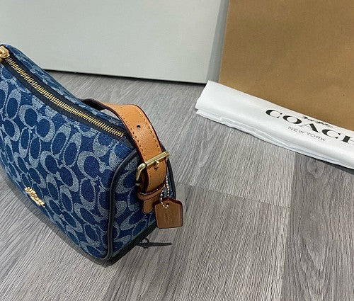 Coach Blue Denim Signature C Teri Shoulder Bag