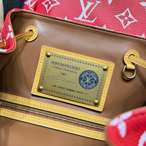 Louis Vuitton Christopher MM Backpack Red Monogram Canvas