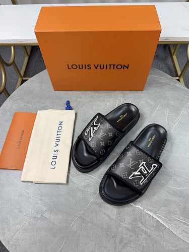Louis Vuitton Monogram LV Initials Pool Slide Sandals