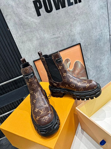 Louis Vuitton Monogram Canvas chunky Chelsea combat boots