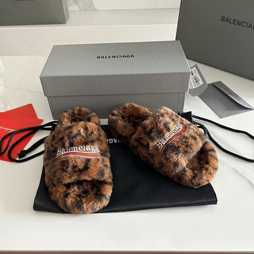 Balenciaga furry slide sandals