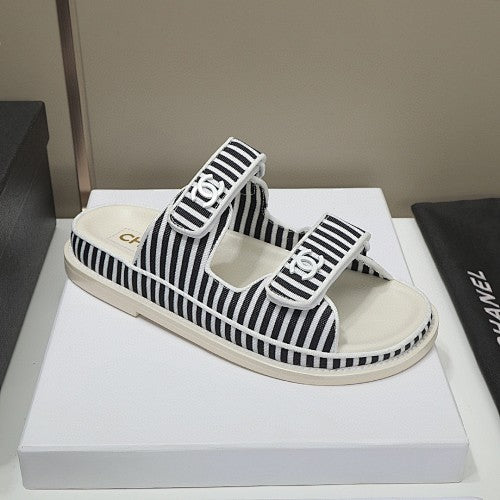 Chanel CC Double-Strap Platform Sandals