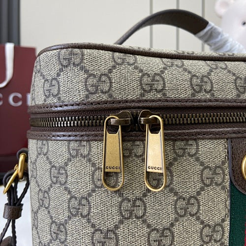 Gucci Ophidia GG Supreme Vanity Cosmetic Case / Top Handle Case