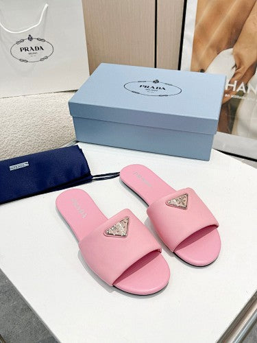 Prada Triangle Logo slide sandals