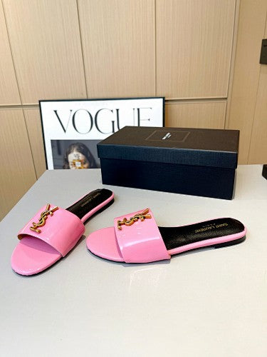 Saint Laurent YSL Cassandre Logo slide sandals