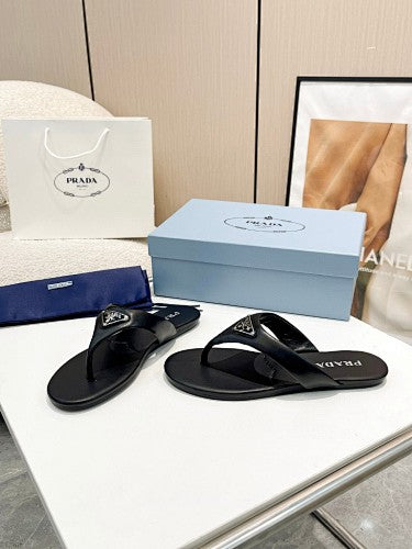 Prada Triangle Logo thong sandals