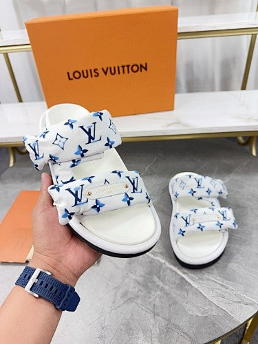Louis Vuitton Monogram Double-Strap Platform Slide Sandals