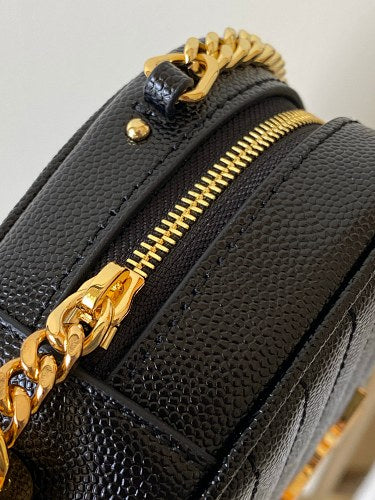 Saint Laurent (YSL) Black Lou Camera Bag (Gold)
