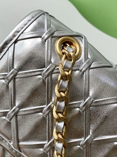 Chanel Metallic Silver Quilted Flap Bag