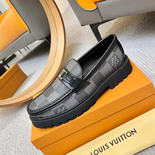 Louis Vuitton LV Initials Damier Graphite Lug-Sole Loafers