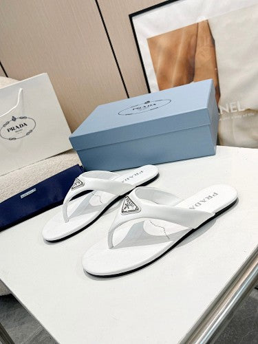 Prada Triangle Logo thong sandals