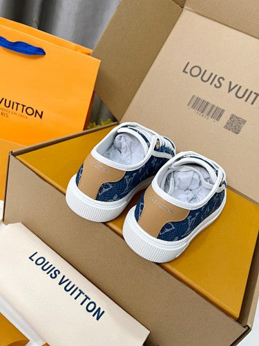 Louis Vuitton LV Trainer–style Monogram Denim Low-Top Sneakers