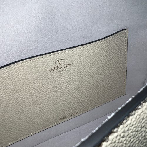 Valentino Garavani V Logo Signature White Leather Shoulder Bag
