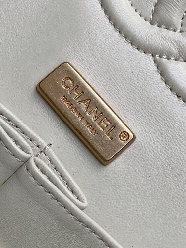 Chanel Ivory Tweed Embellished Classic Flap-Style Bag