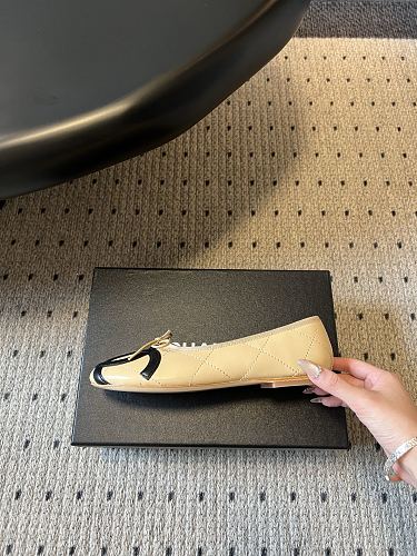 Chanel Oversized CC Logo Ballet Flats