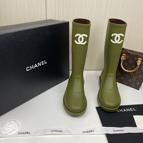 Chanel CC Logo Tall Rain Boots