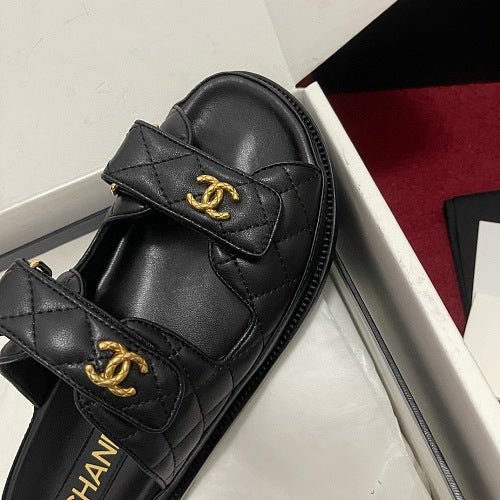 Chanel Quilted CC Dad Sandals