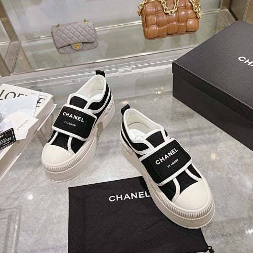 Chanel black-and-white Mary Jane platform sneakers