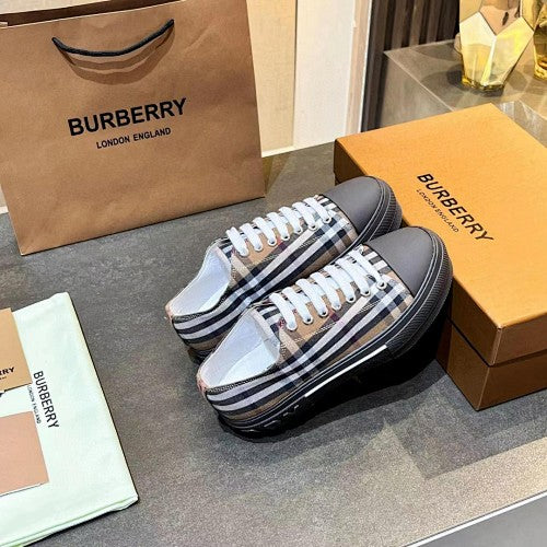 Burberry Check Low-Top Platform Sneakers