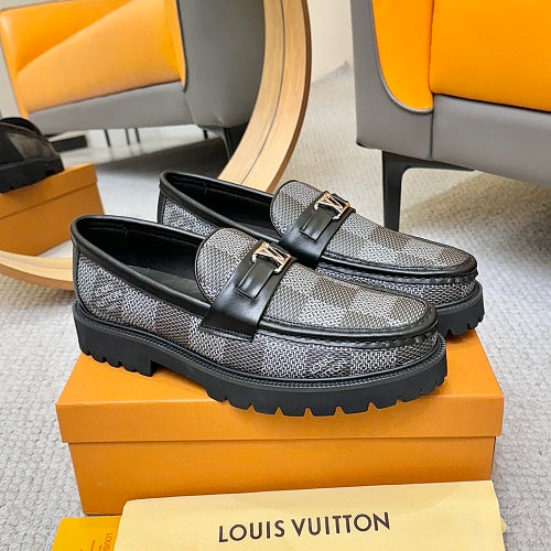 Louis Vuitton LV Initials Damier Graphite Lug-Sole Loafers