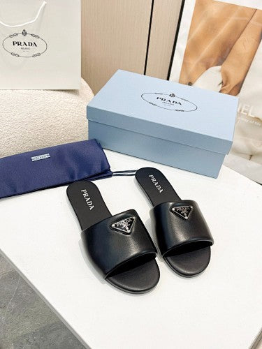 Prada Triangle Logo slide sandals