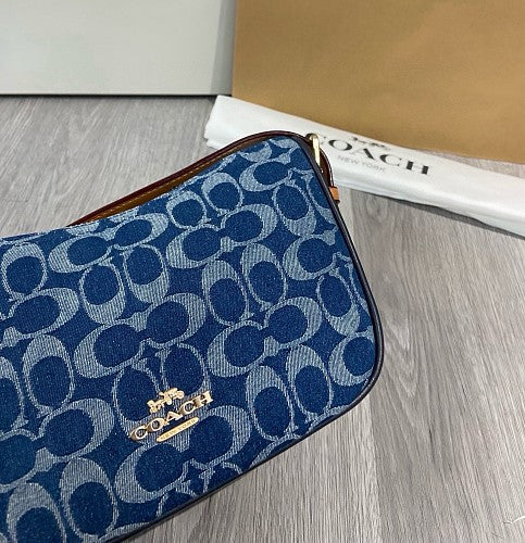 Coach Blue Denim Signature C Teri Shoulder Bag