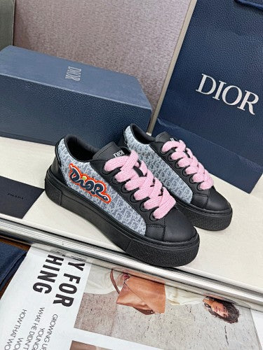 Dior Pink & Black Oblique Platform Sneakers