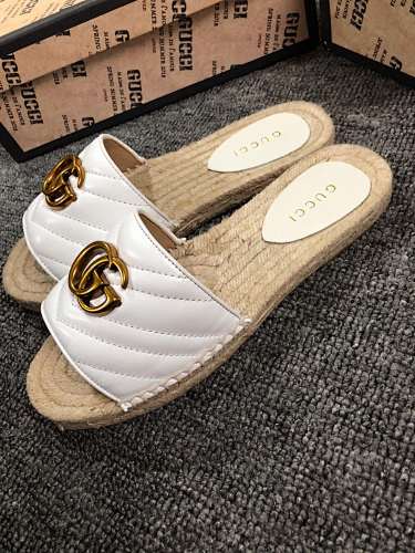 Gucci GG Marmont Matelassé Leather Espadrille Slides