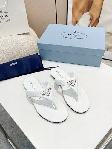 Prada Triangle Logo thong sandals