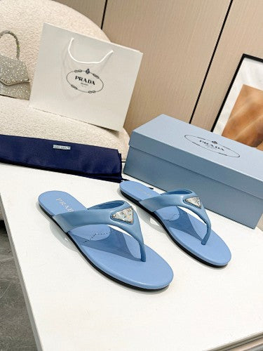 Prada Triangle Logo thong sandals