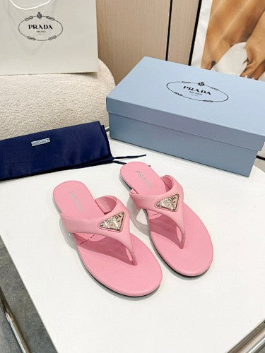 Prada Triangle Logo thong sandals