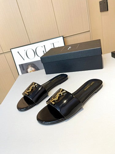 Saint Laurent Tribute YSL Logo slide sandals
