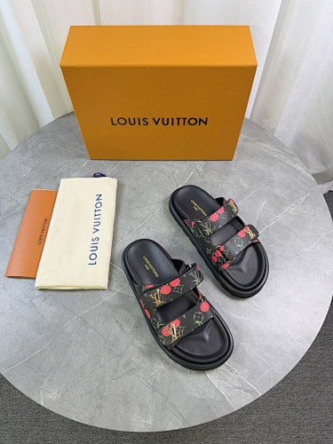 Louis Vuitton LV Trainer/Pool-Style Double-Strap Slide Sandals