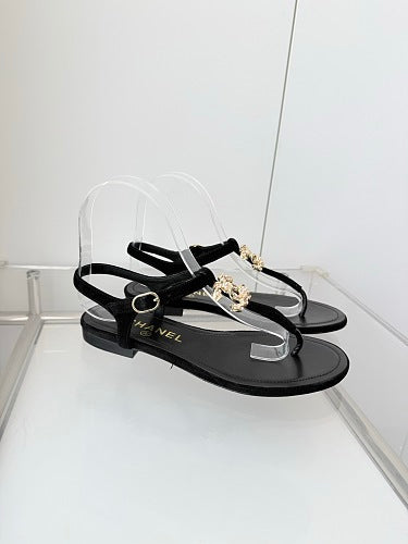 Chanel CC Thong Slingback Sandals