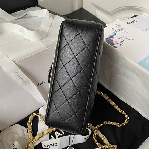 Chanel Black & Beige Two-Tone Quilted Flap Bag