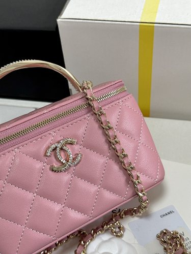 Chanel Pink Quilted Vanity Case