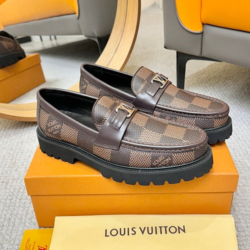 Louis Vuitton LV Initials Damier Ebene Chunky Lug-Sole Loafers