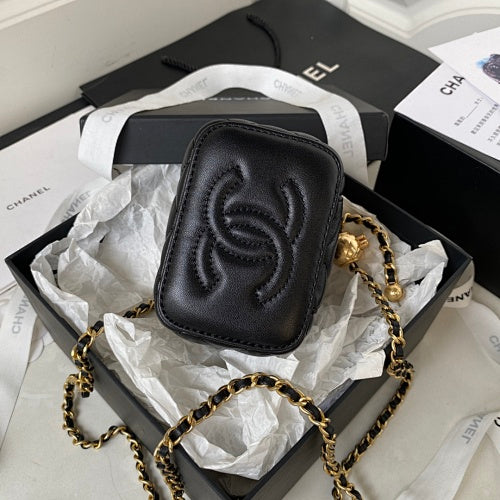 Chanel Black Quilted Mini Vanity Case