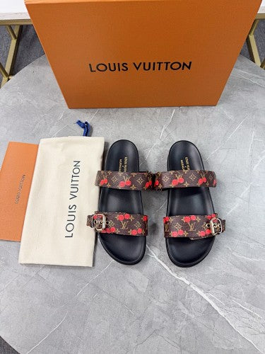 Louis Vuitton Monogram Cherry Double-Strap Slide Sandals