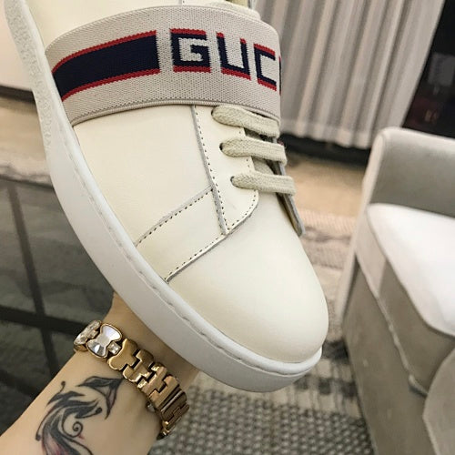 Gucci Ace Logo-Stripe Leather Sneakers