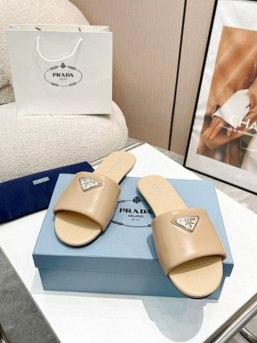 Prada Triangle Logo slide sandals