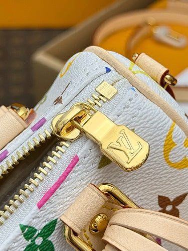 Louis Vuitton × Takashi Murakami Nano Speedy White Monogram Multicolore Canvas