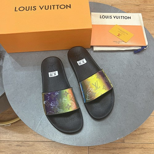 Louis Vuitton Monogram Iridescent Holographic Slide Sandals
