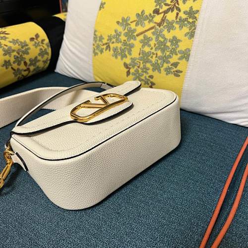 Valentino Garavani V Logo Signature White Leather Shoulder Bag