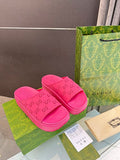 Gucci GG Perforated Platform Slide Sandals