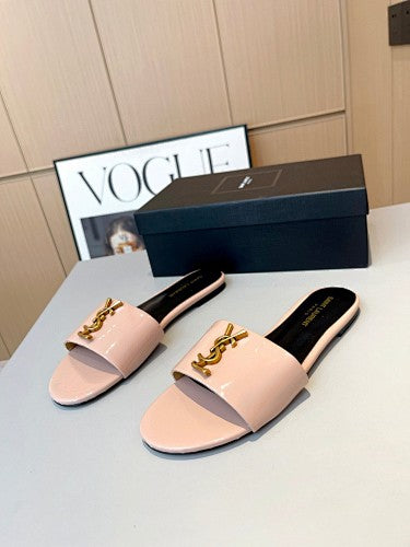 Saint Laurent YSL Cassandre Logo slide sandals