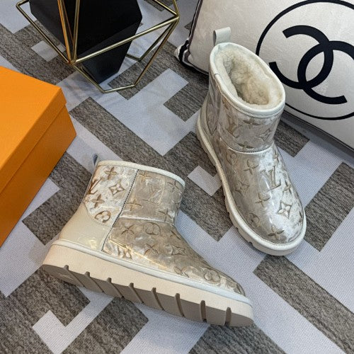 Louis Vuitton Monogram Shearling-Lined Ankle Boots