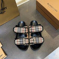 Burberry Vintage Check Double-Strap Slide Sandals