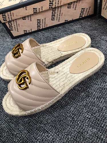 Gucci GG Marmont Matelassé Leather Espadrille Slides