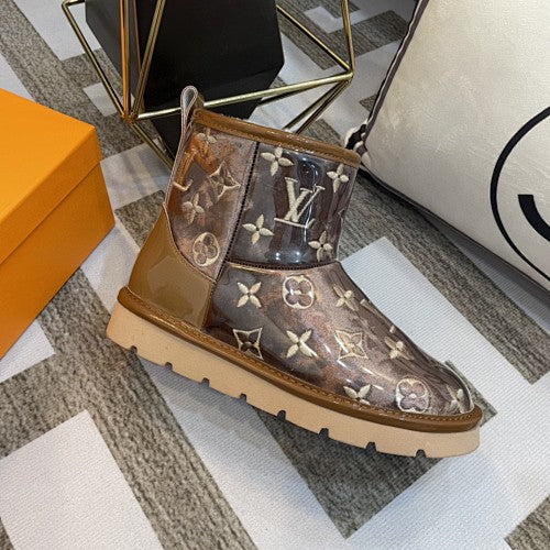 Louis Vuitton Monogram Shearling Ankle Boots